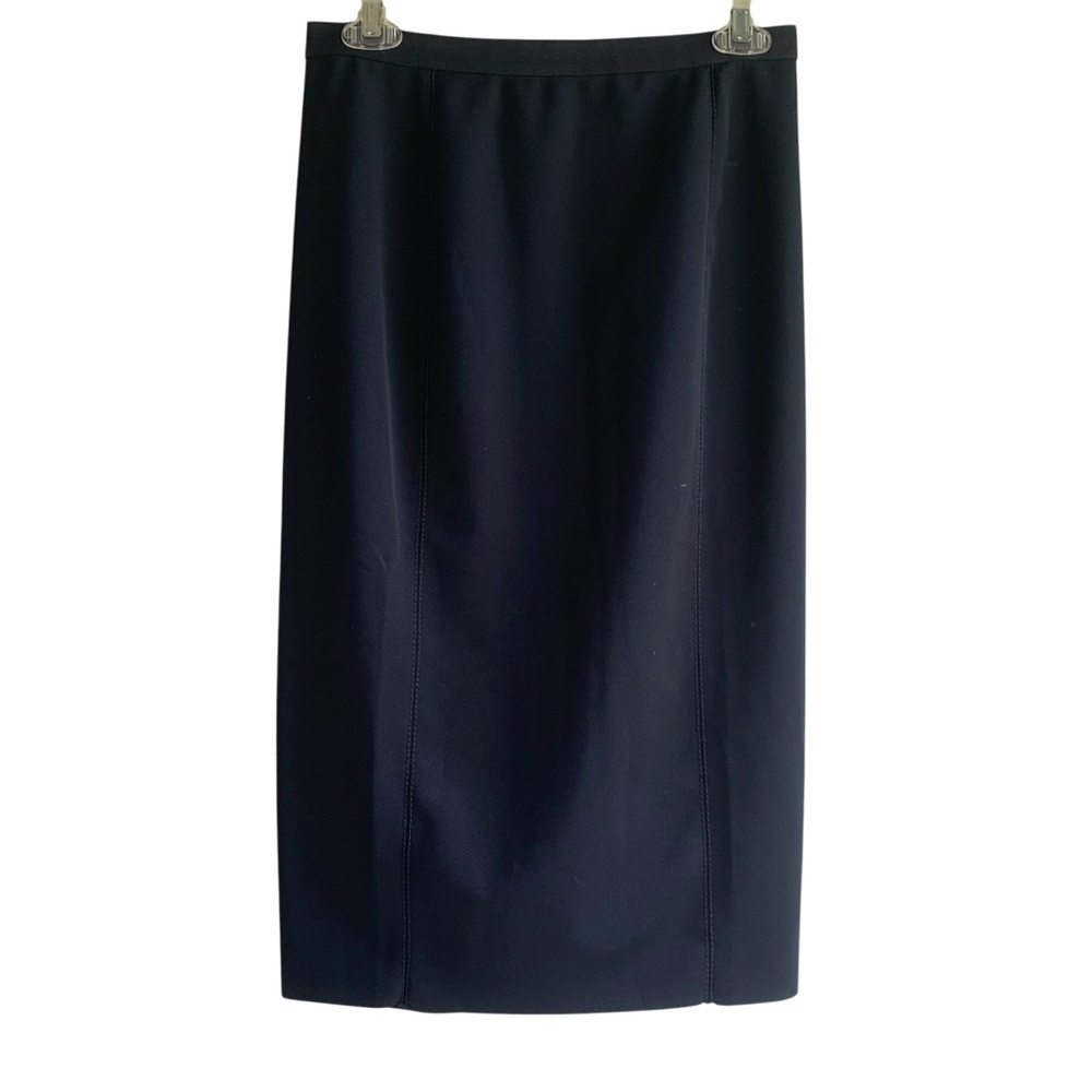 Polo Ralph Lauren Womens Small Petite Navy Blue Preppy Quiet Luxury Pencil Skirt